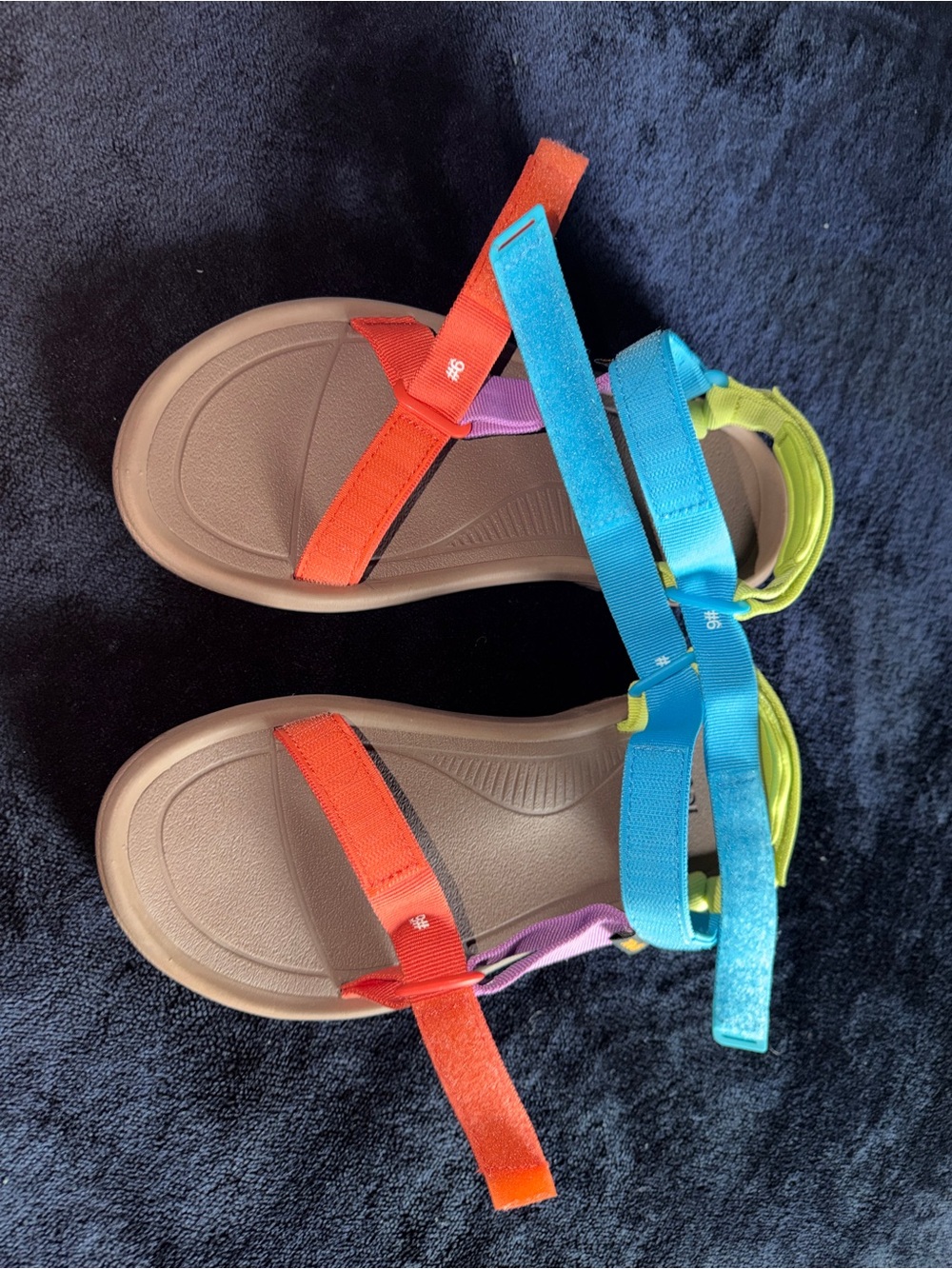 Teva Multicolor Strap Sandals with Brown Footbed - Picture 4 of 4